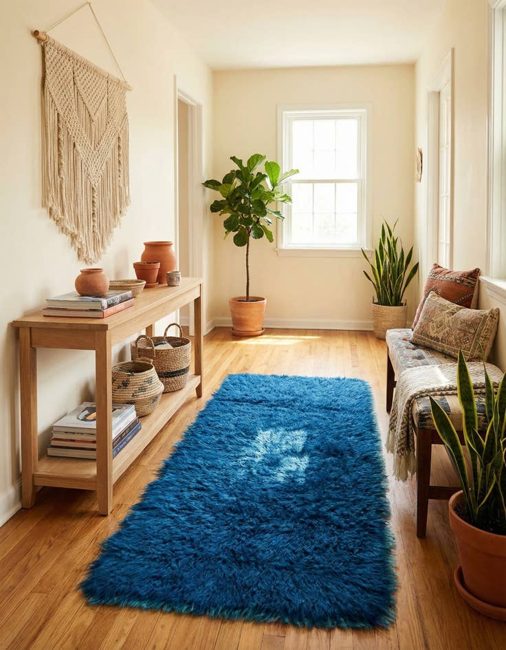 Detail image of 2' 3 x 4' 8  Hand Knotted Moroccan Wool Runner Rug