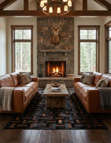 5' 3 x 8' 2 Cowhide - Patchwork Rug
