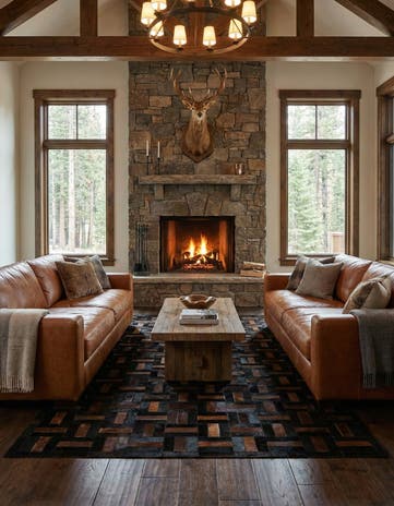 5' 3 x 8' 2 Cowhide - Patchwork Rug