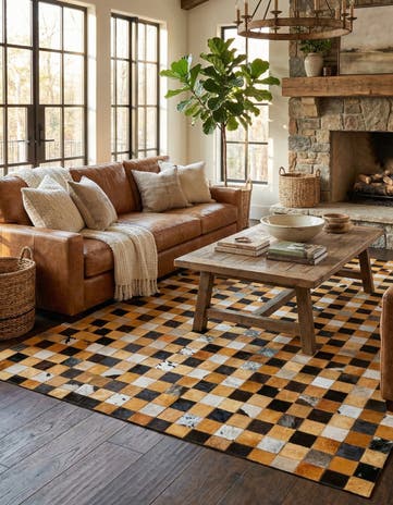 5' 2 x 8' Cowhide Stocks Rug
