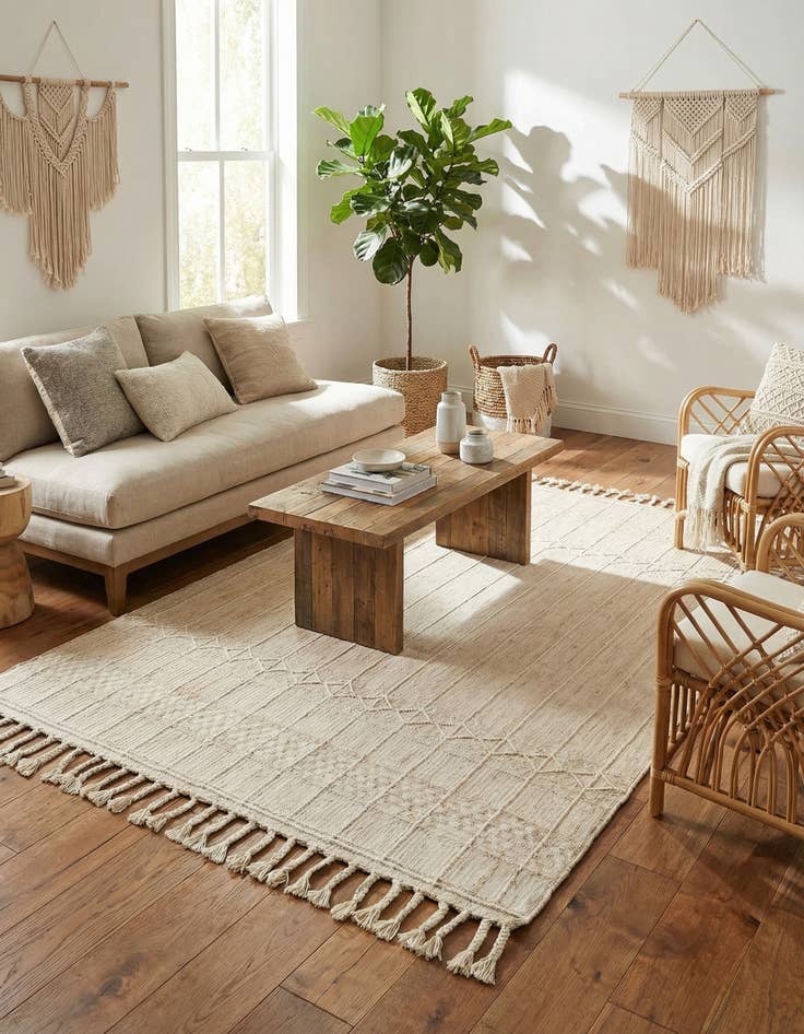 Detail image of 5' 1 x 8'  Washable Eco Bohemian Indoor / Outdoor Rug