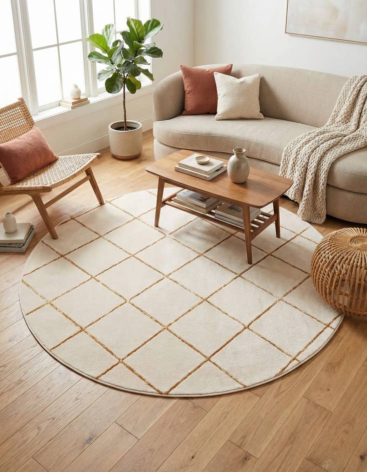 Detail image of  6' x 6' Vogue Geo Round Rug