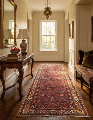 3' 7 x 10' 2 Hamedan Wool Runner Rug