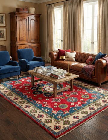 6' 8 x 10' Hand Knotted Kazak Rug