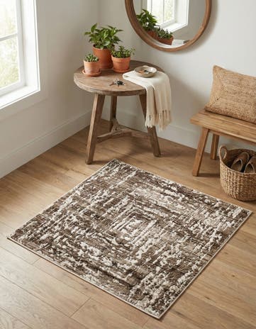 Chocolate Brown Hermitage Square Rug