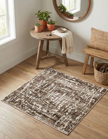 Chocolate Brown Hermitage Square Rug