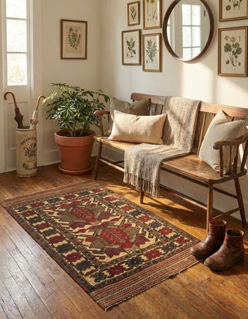 2' 10 x 4' 8 Hand Knotted Sumak Wool Rug