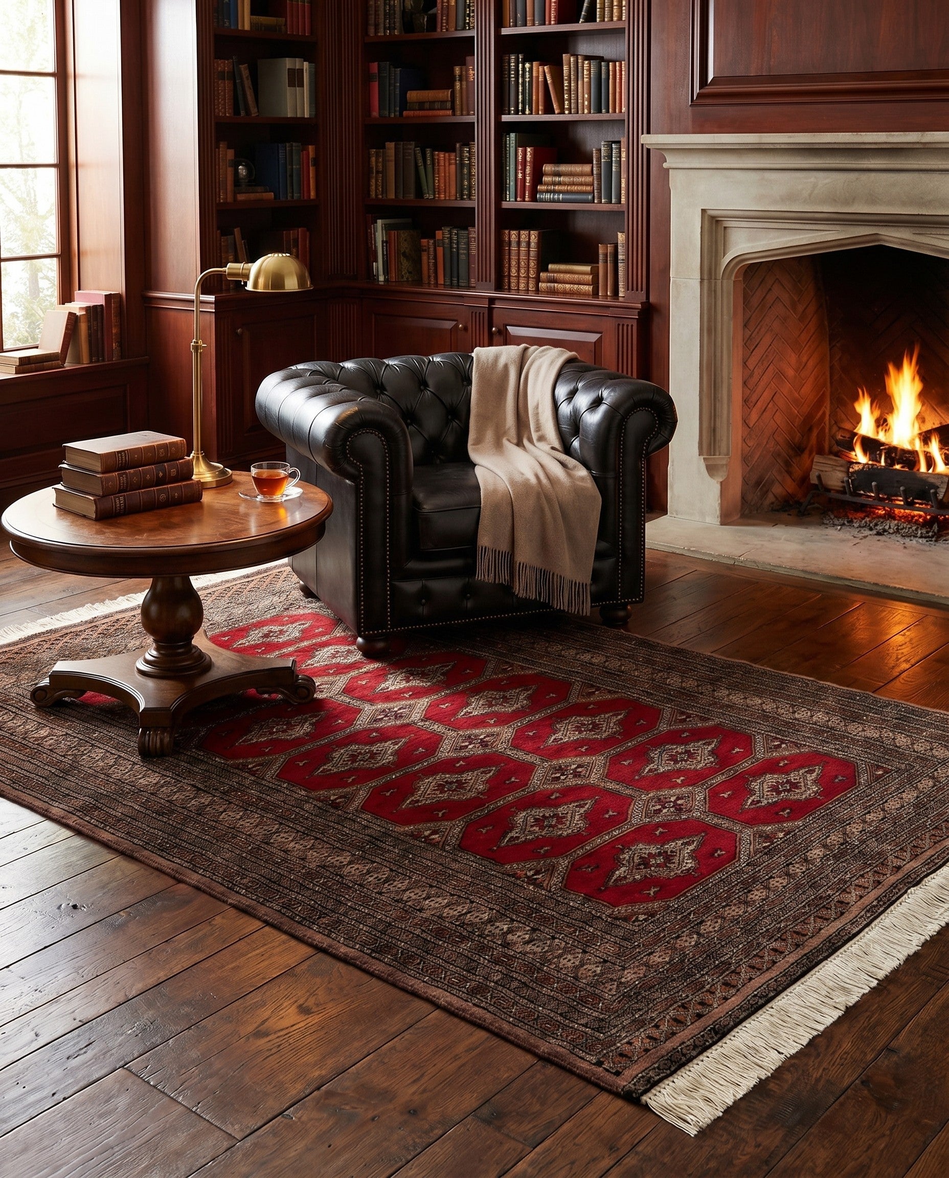 4' x 6' Hand Knotted Bokhara Oriental Wool Rug