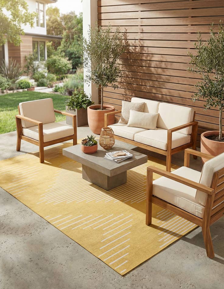 Detail image of  7' x 10'  Washable Modern Indoor / Outdoor Rug