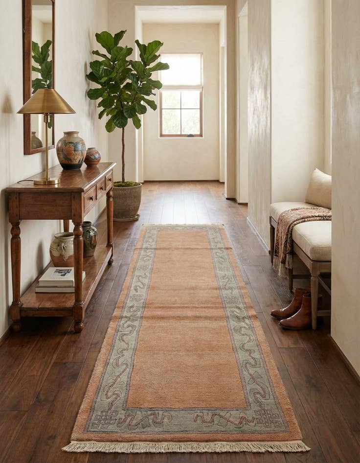 Detail image of 2' 7 x 9' 9  Hand Knotted Tibet Wool Runner Rug