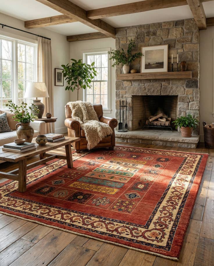 Detail image of 5' x 6' 6 Luribaft Wool Rug