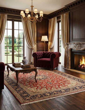 4' 7 x 6' 8 Ghom Silk Rug