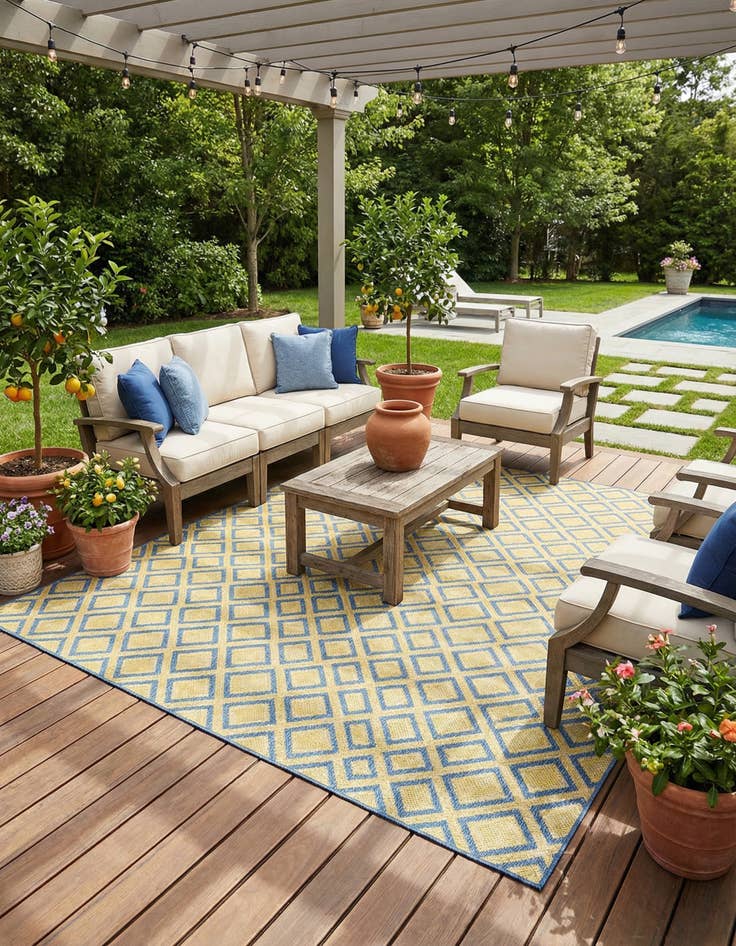 Detail image of  13' x 13'  Washable Jill Zarin Turks and Caicos Indoor / Outdoor Square Rug