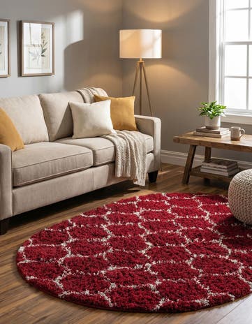 5' 3 x 8' Lattice Shag Oval Rug