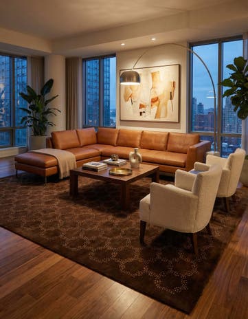 7' 4 x 10' 2 Hand Knotted Modern Manshu Wool Rug