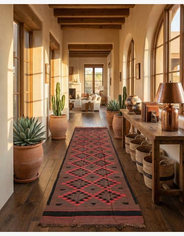 4' 6 x 15' Hand Woven Kilim Fars Wool Runner Rug