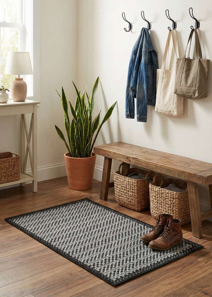 2' 2 x 3' Easy-Clean Border Indoor / Outdoor Rug