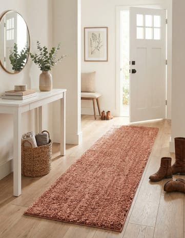 Grapefruit Pink Jill Zarin Shaggy Chic Runner Rug