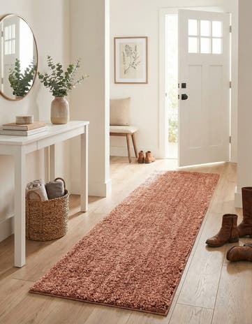 Grapefruit Pink Jill Zarin Shaggy Chic Runner Rug