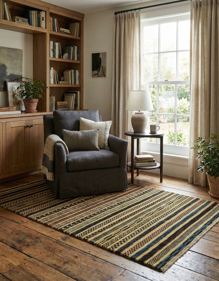 Detail image of 4' x 6' 4  Hand Knotted Modern Ziegler Rug