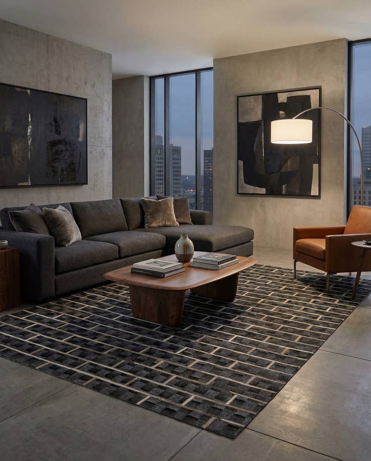 Detail image of 5' 1 x 7' 9 Cowhide - Patchwork Rug