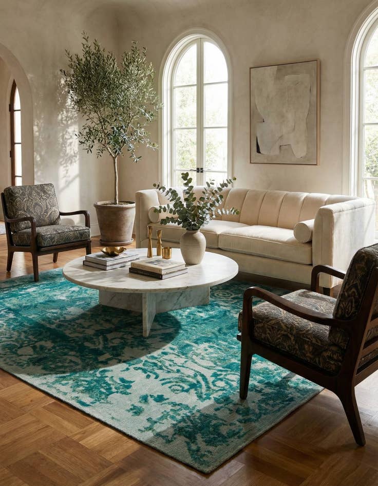 Detail image of 8' x 10'  Hand Knotted Ultra Vintage Persian Wool Rug