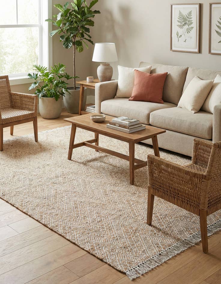 Detail image of 7' 10 x 10'  Hand Braided Jute Rug