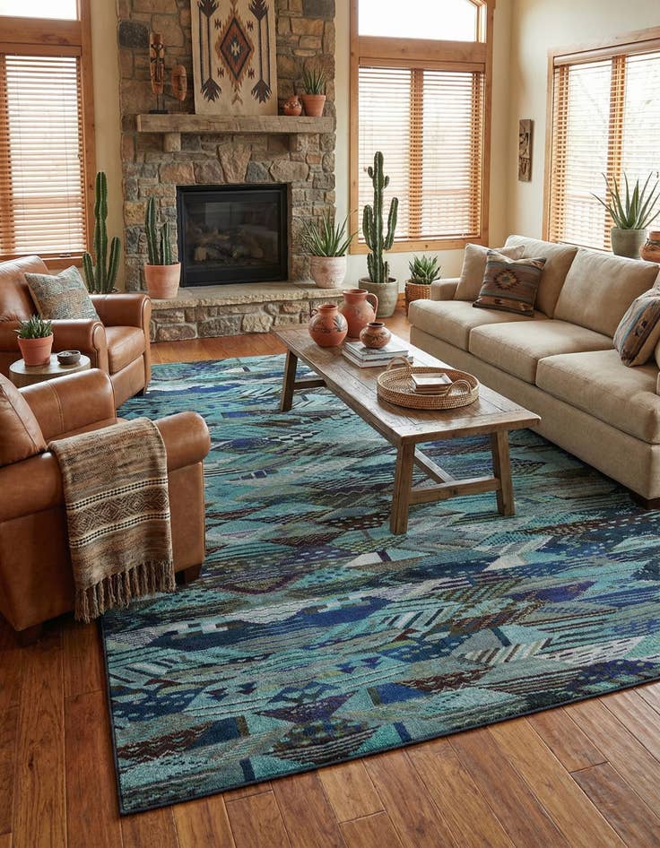 Detail image of 10' 6 x 16' 5  Washable Santa Fe Rug
