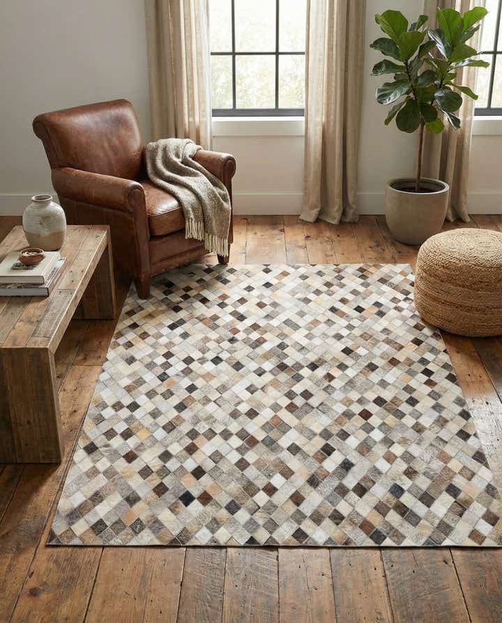 4' x 6' Cowhide Stocks Rug