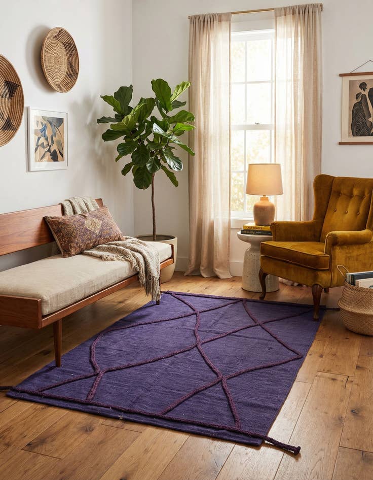 Detail image of 3' 5 x 5'  Hand Knotted Moroccan Wool Rug