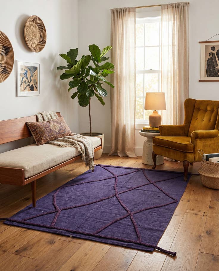 Detail image of 3' 5 x 5' Hand Knotted Moroccan Wool Rug