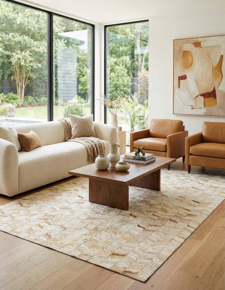 Detail image of 5' x 8' Cowhide Stocks Rug