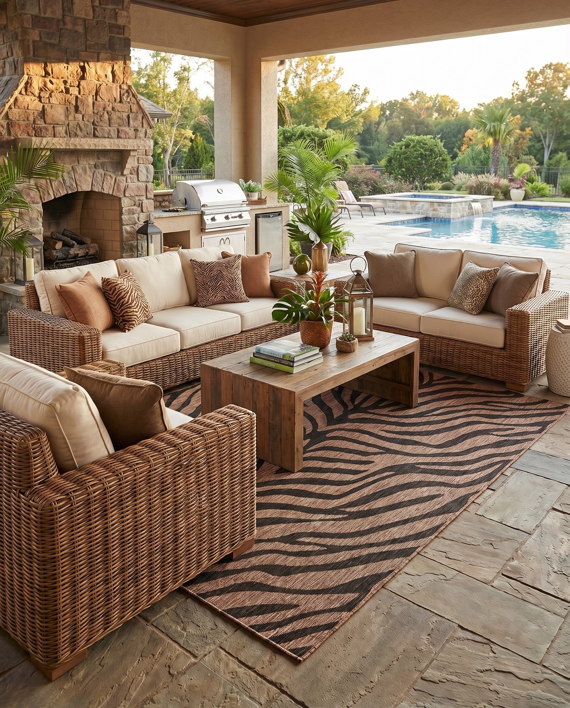 10' x 14' Easy-Clean Safari Indoor / Outdoor Rug