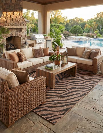10' x 14' Easy-Clean Safari Indoor / Outdoor Rug