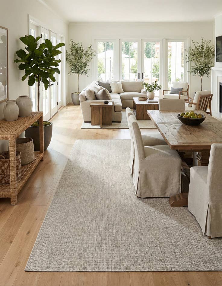 Detail image of 12' x 16' 1  Washable Solid Indoor / Outdoor Rug