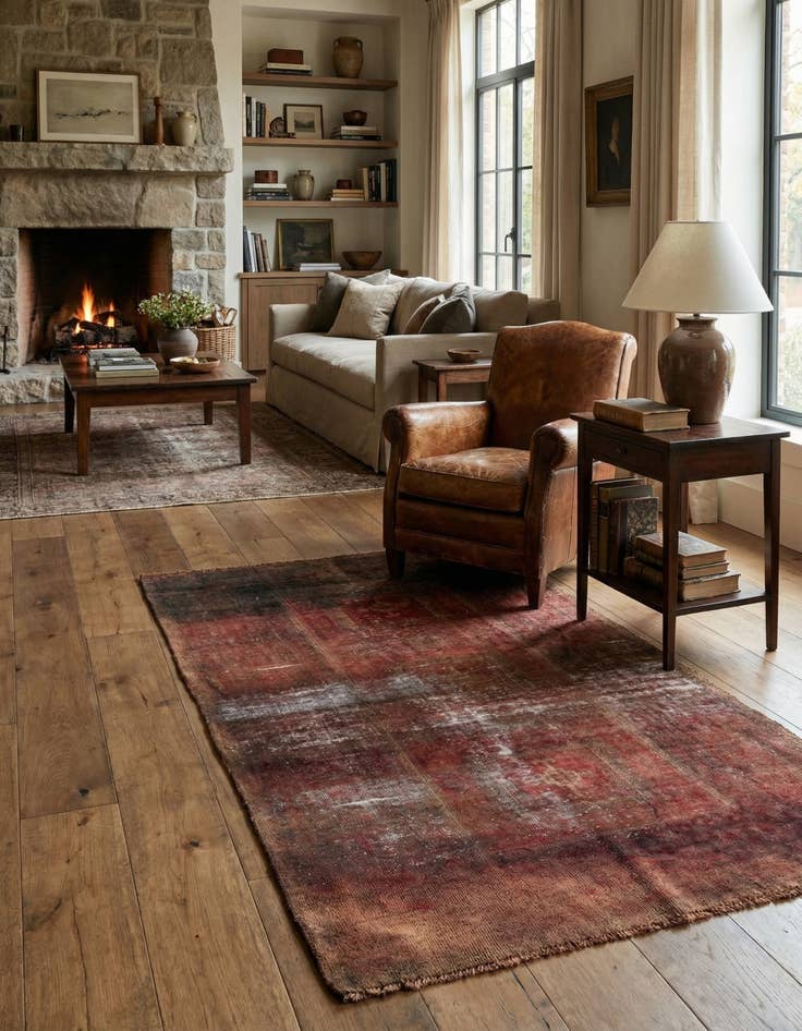 Detail image of 3' 6 x 6' 3  Hand Knotted Ultra Vintage Persian Wool Rug