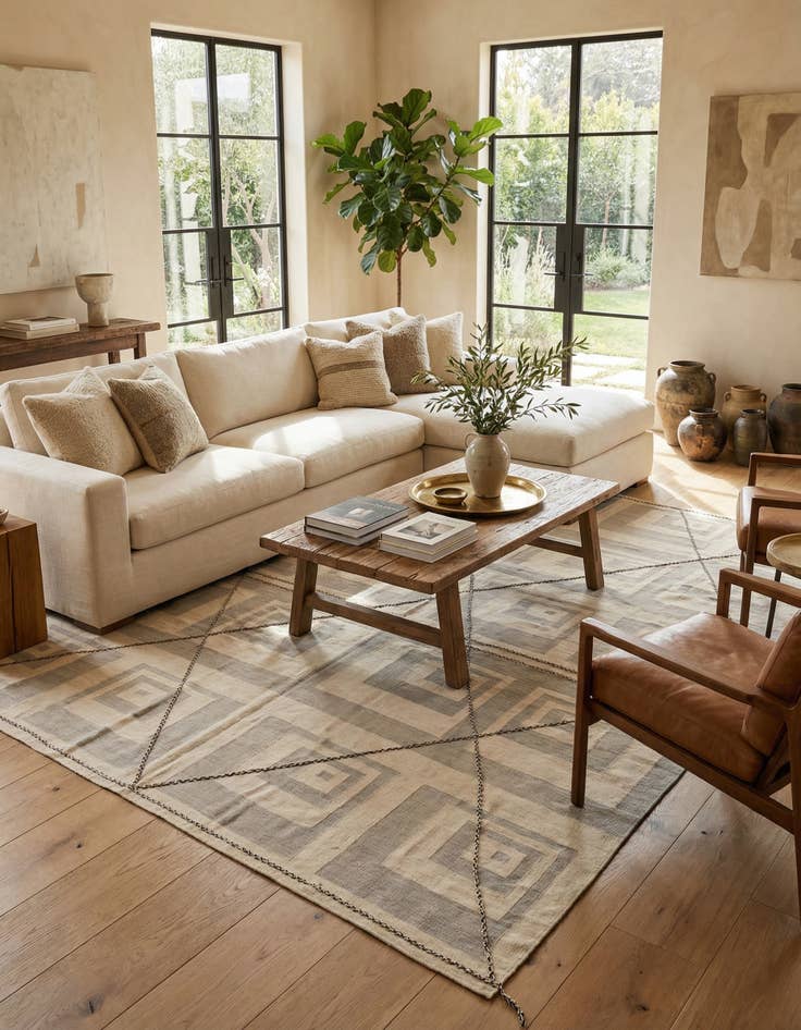 Detail image of 9' 6 x 12' 8  Hand Knotted Moroccan Wool Rug