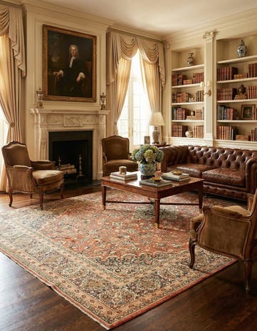 10' 6 x 13' 9 Hand Knotted Sarough Persian Wool Rug