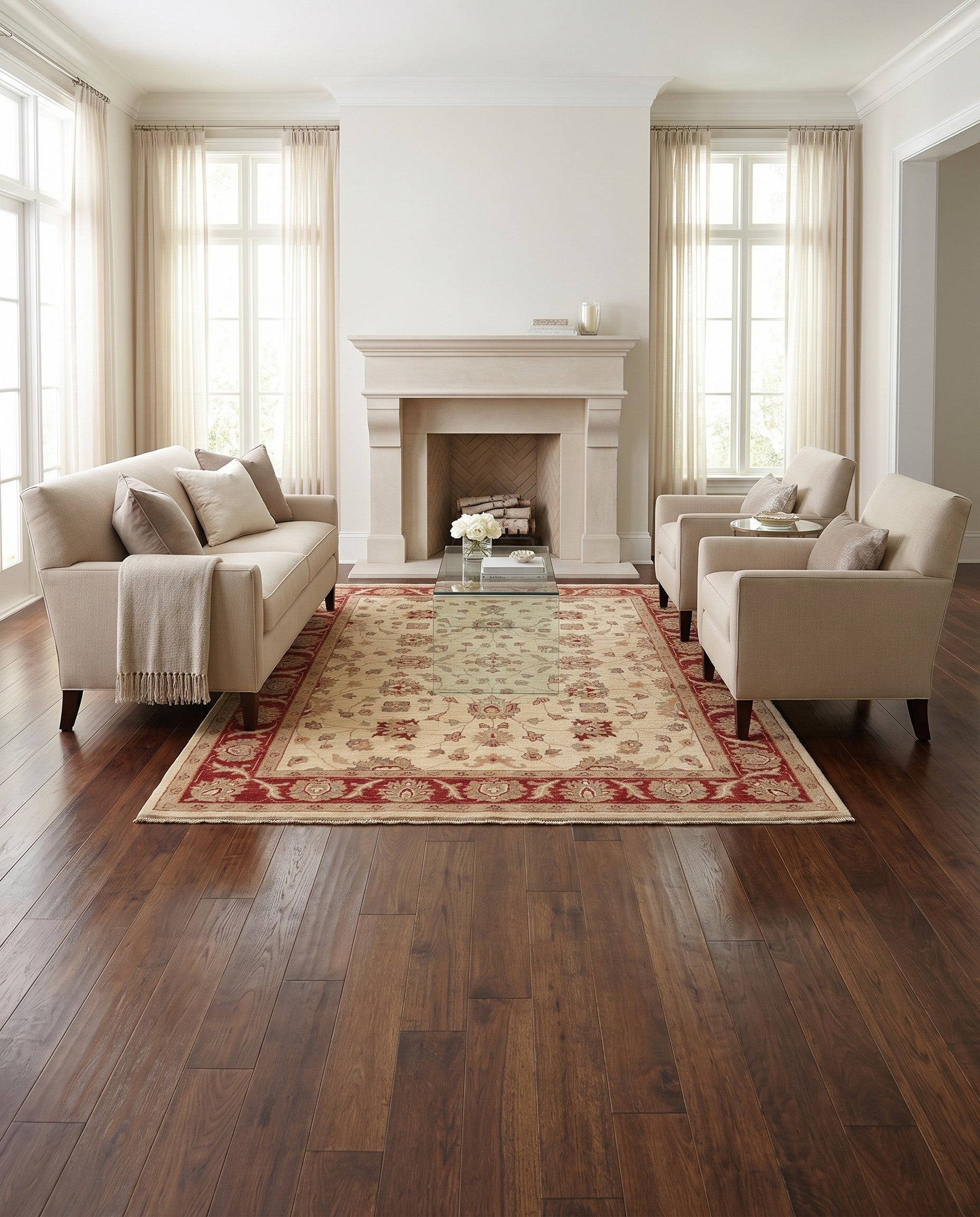4' 11 x 6' 7 Hand Knotted Ziegler Rug