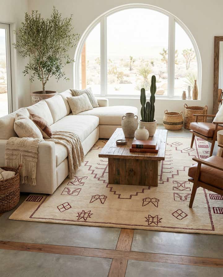 8' x 10' 9 Hand Knotted Moroccan Wool Rug