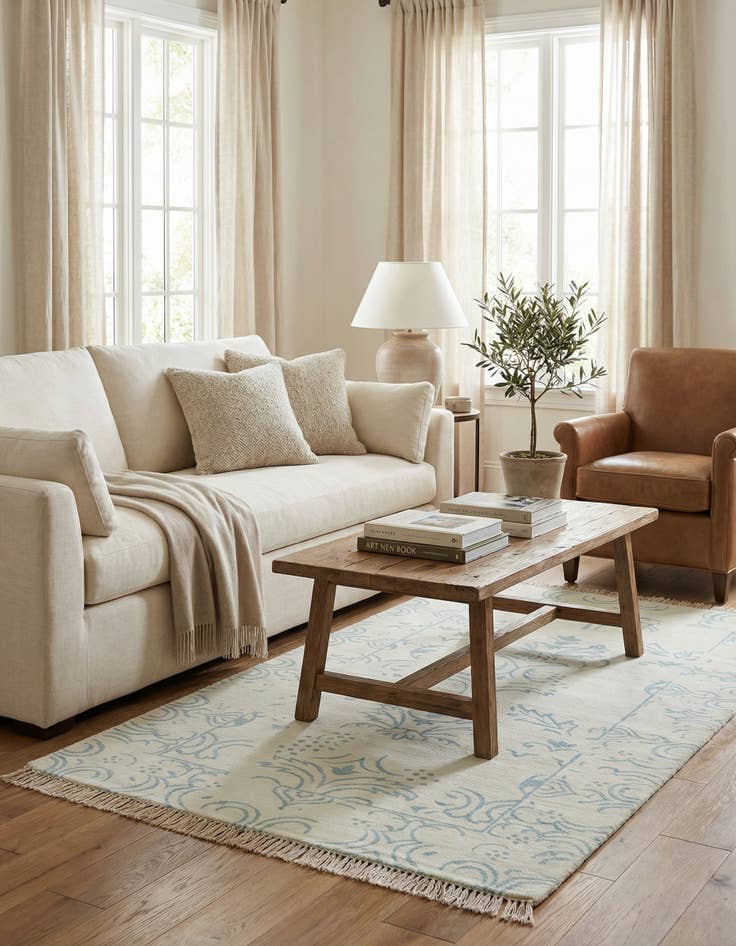 Detail image of 2' 7 x 5'  Hand Knotted Darya Wool Rug