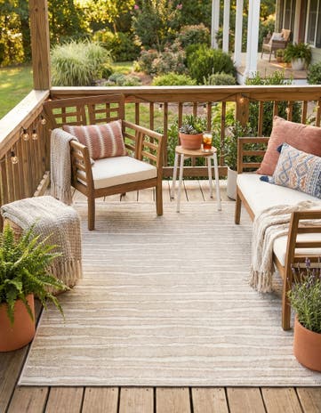 Beige Easy-Clean Sabrina Soto Ola Indoor / Outdoor Rug