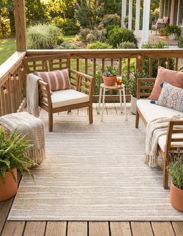 Beige Easy-Clean Sabrina Soto Ola Indoor / Outdoor Rug