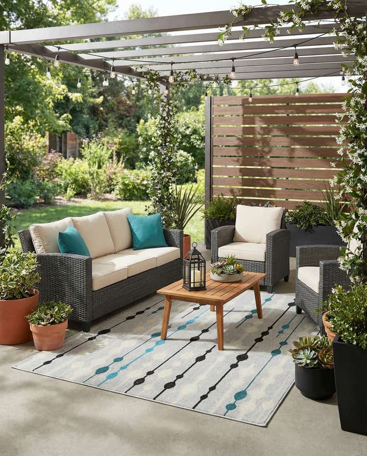 4' x 6' Easy-Clean Modern Indoor / Outdoor Rug