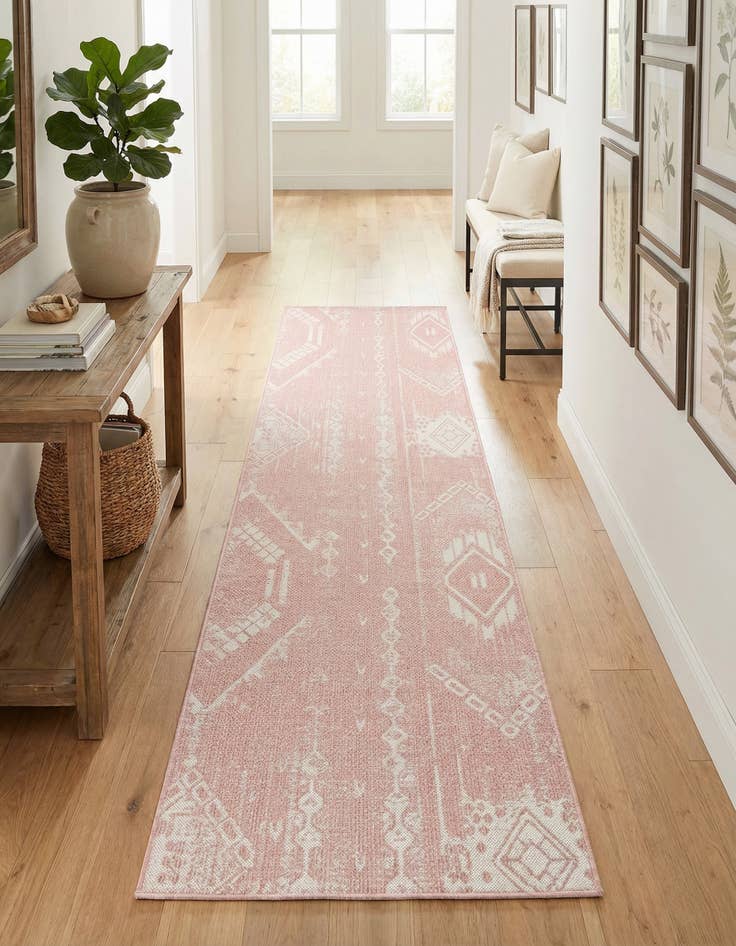 Detail image of  2' 7 x 12'  Washable Bohemian Indoor / Outdoor Runner Rug