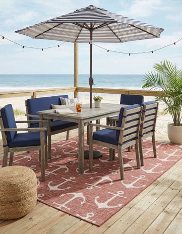 7' 10 x 11' Easy-Clean Coastal Indoor / Outdoor Rug