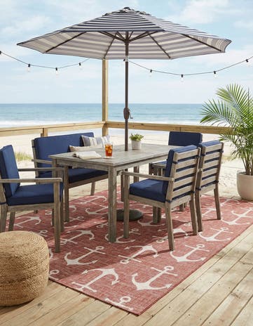 7' 10 x 11' Easy-Clean Coastal Indoor / Outdoor Rug
