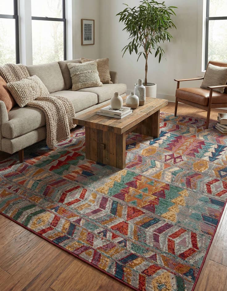 Detail image of 10' x 12'  Washable Modern Indoor / Outdoor Rug