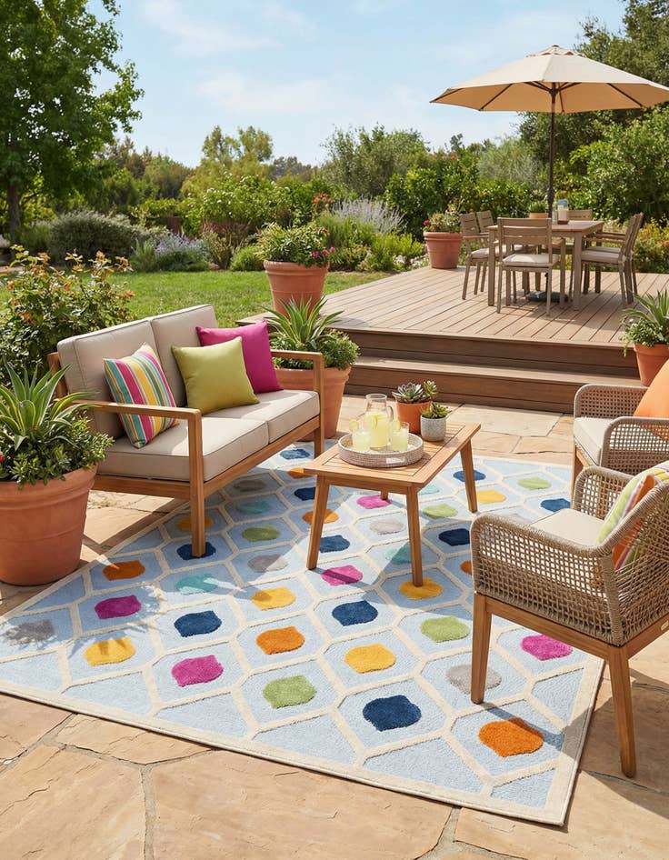 Detail image of 9' x 12'  Washable Aruba Indoor / Outdoor Rug
