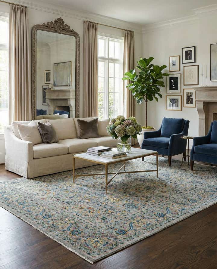 7' 10 x 9' 11 Hand Knotted Ziegler Rug